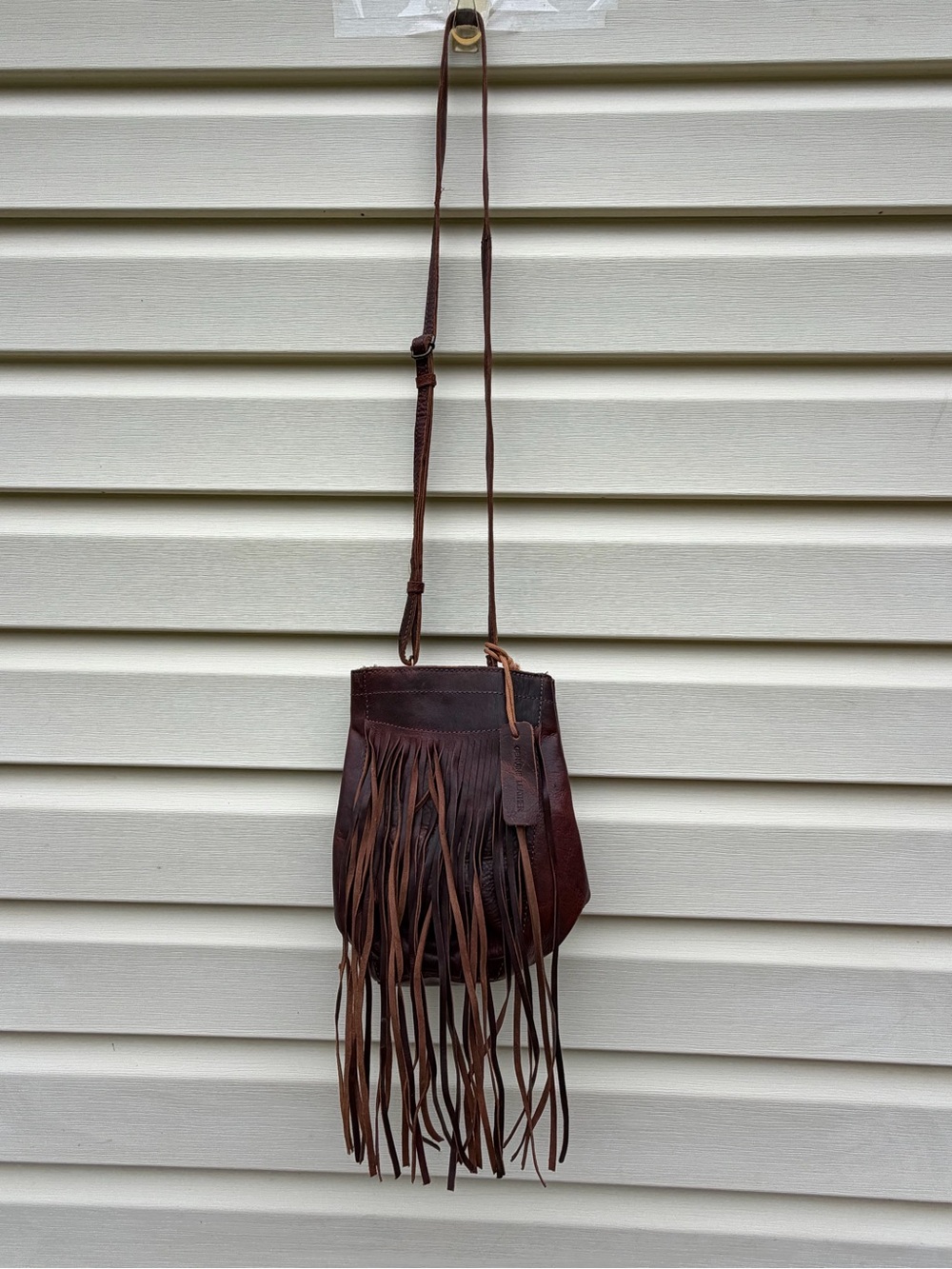 Genuine Leather Fringe Crossbody Bag Brown Boho Western Festival Purse - Picture 2 of 15